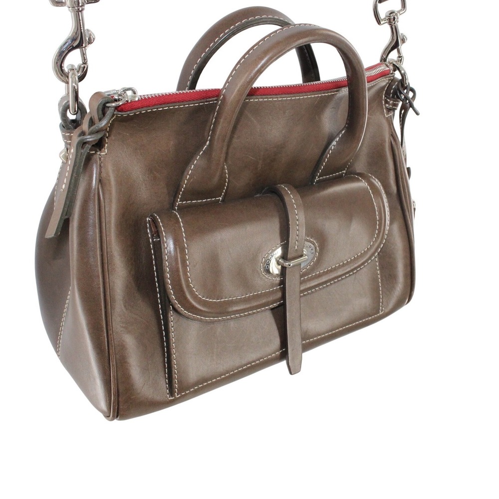 Dooney & Bourke Satchel Handbag Leather Crossbody Brown - Picture 2 of 16